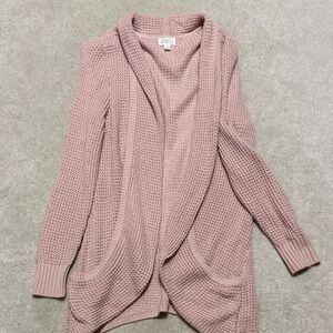 Market & Spruce Dusty Pink Open-Front Knit Cardigan